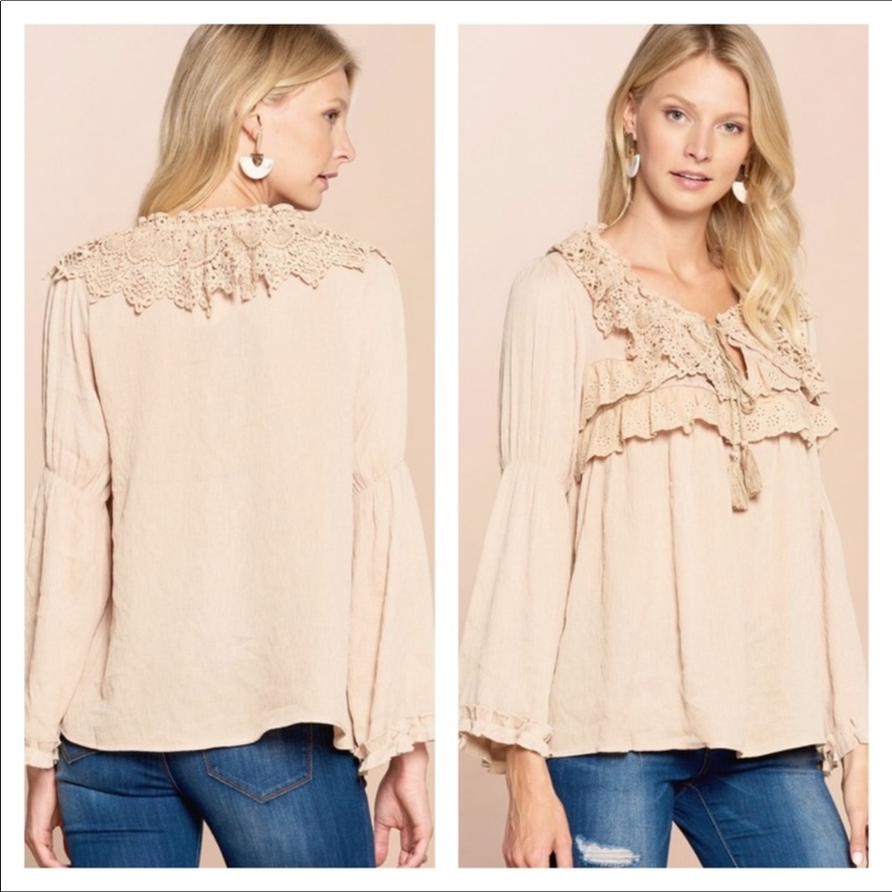 Lace Peasant Blouse